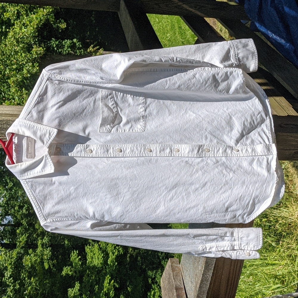 Everlane Japanese Oxford Button Up Shirt White Cotton Sz 2